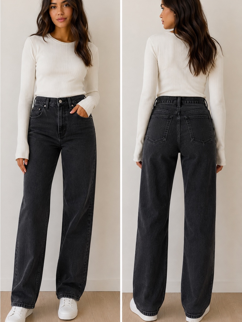 Abercrombie Curve Love ’90s Straight Jeans 28/6L Black Ultra High Rise